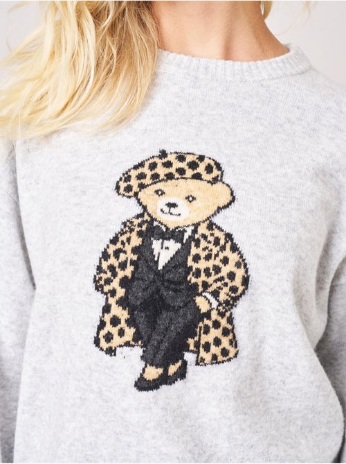 Pull femme maille douce motif ourson 'deeluxe' - Kiabi Pull femme maille douce motif ourson 'deeluxe' - Kiabi