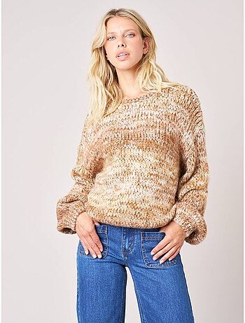 Pull femme maille multicolore effet chiné 'Deeluxe'