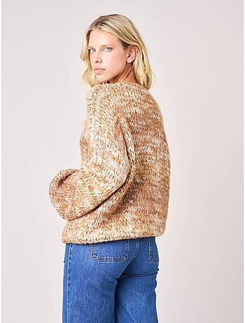 Pull femme maille multicolore effet chiné 'Deeluxe'