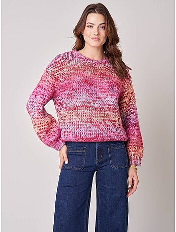 Pull femme maille multicolore effet chiné 'deeluxe'
