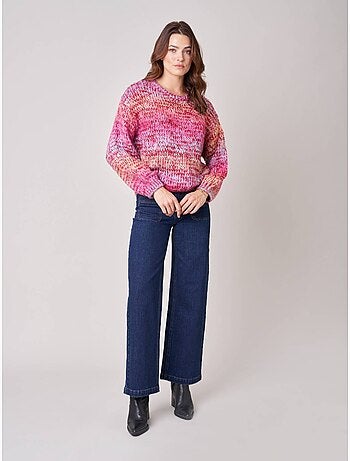 Pull femme maille multicolore effet chiné 'deeluxe'