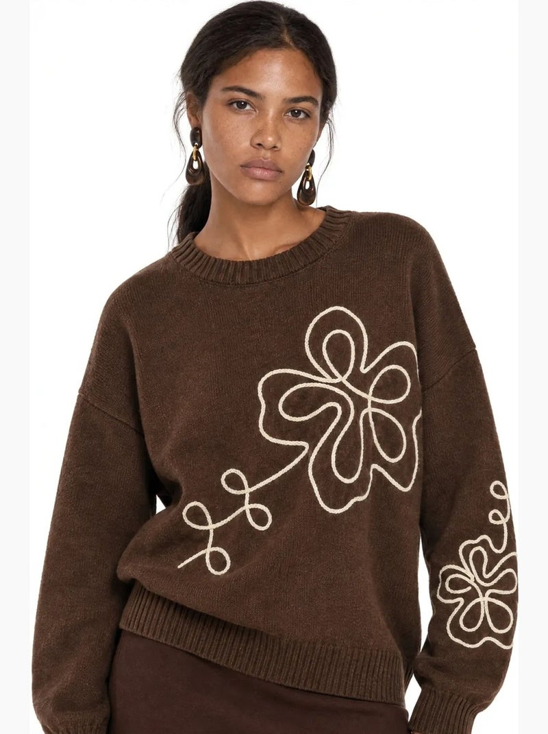 Pull femme mixray Marron - Kiabi