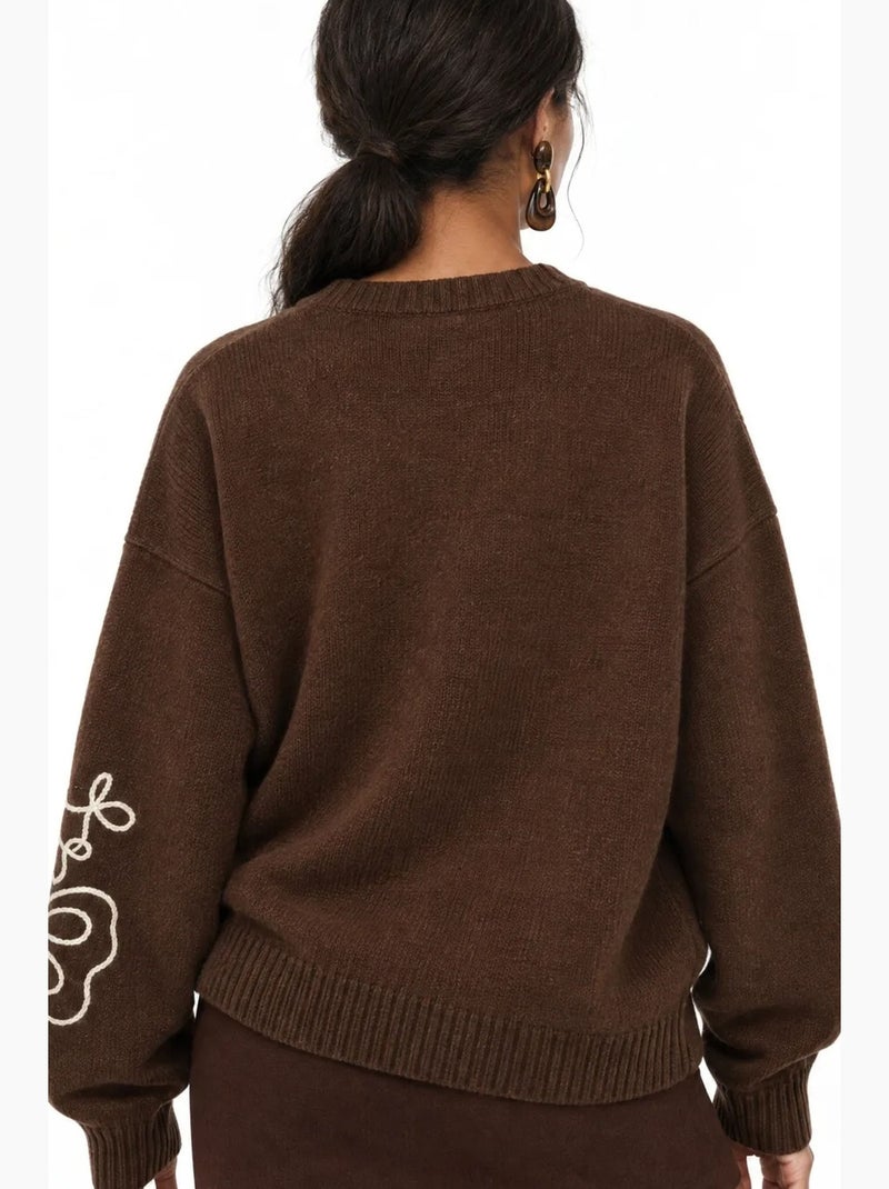 Pull femme mixray Marron - Kiabi