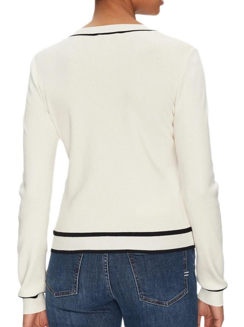 Pull  Femme Morgan Bicolore Ecru - Kiabi