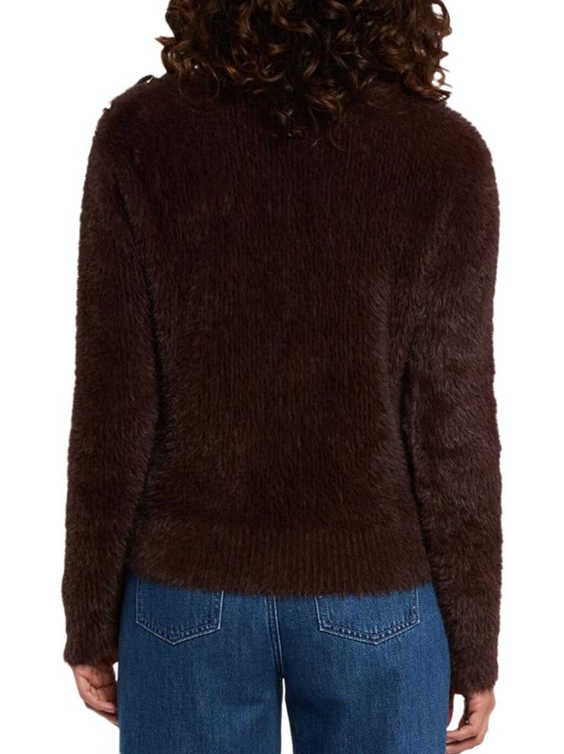 Pull  Femme Morgan Duveteuse Marron - Kiabi