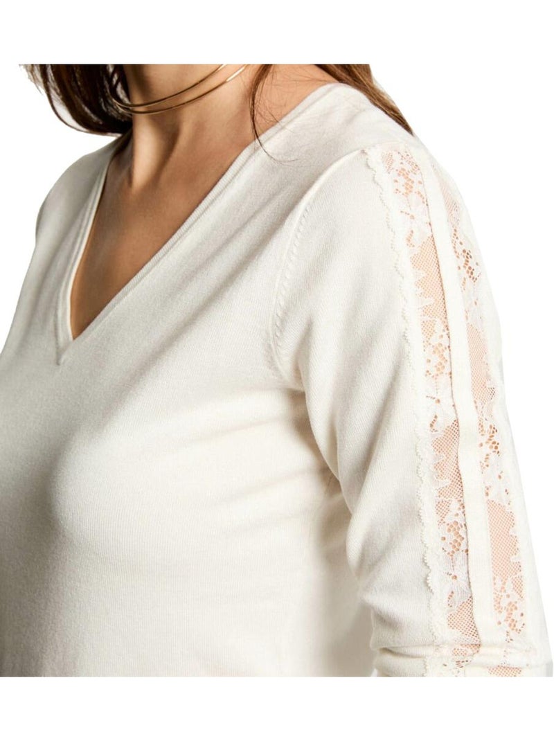 Pull  Femme Morgan  MIELO Blanc - Kiabi