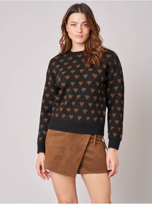 Pull femme motif cœurs en maille douce 'Deeluxe' - Kiabi Pull femme motif cœurs en maille douce 'Deeluxe' - Kiabi