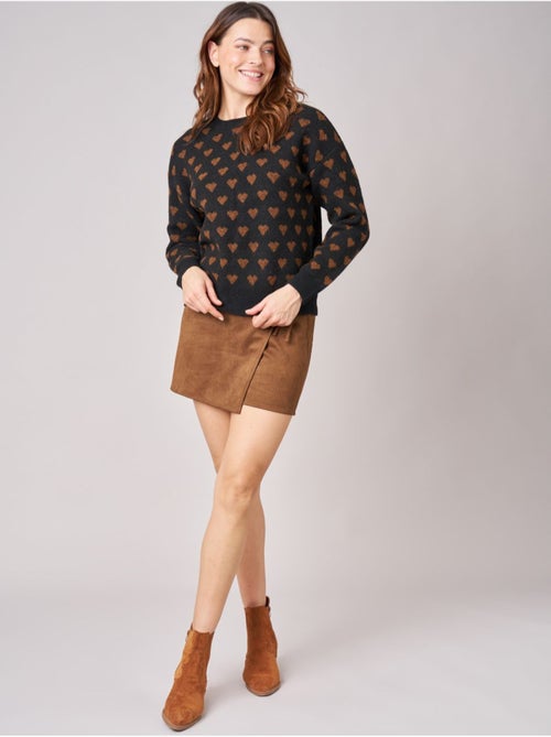 Pull femme motif cœurs en maille douce 'Deeluxe' - Kiabi Pull femme motif cœurs en maille douce 'Deeluxe' - Kiabi