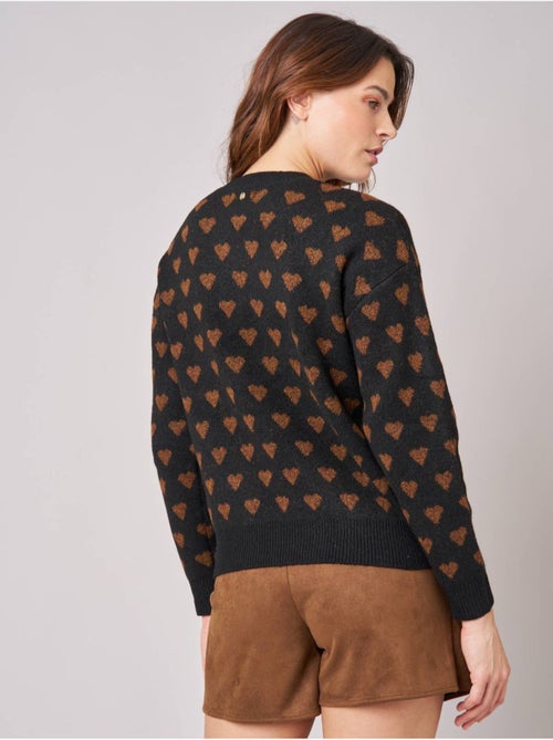 Pull femme motif cœurs en maille douce 'Deeluxe' - Kiabi Pull femme motif cœurs en maille douce 'Deeluxe' - Kiabi