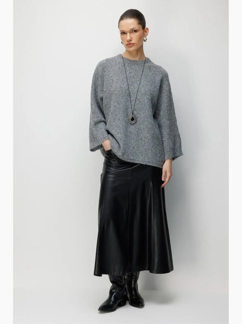 Pull femme oversize à col rond mixray - Kiabi