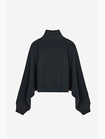 Pull femme oversize court à col roulé dilvin