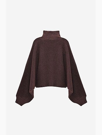 Pull femme oversize court à col roulé dilvin