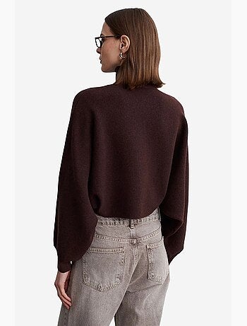 Pull femme oversize court à col roulé dilvin