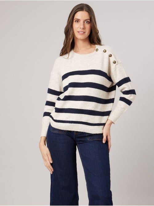 Pull femme rayé  'deeluxe' - Kiabi