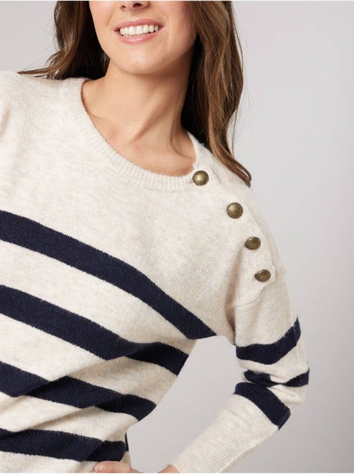 Pull femme rayé  'deeluxe' - Kiabi