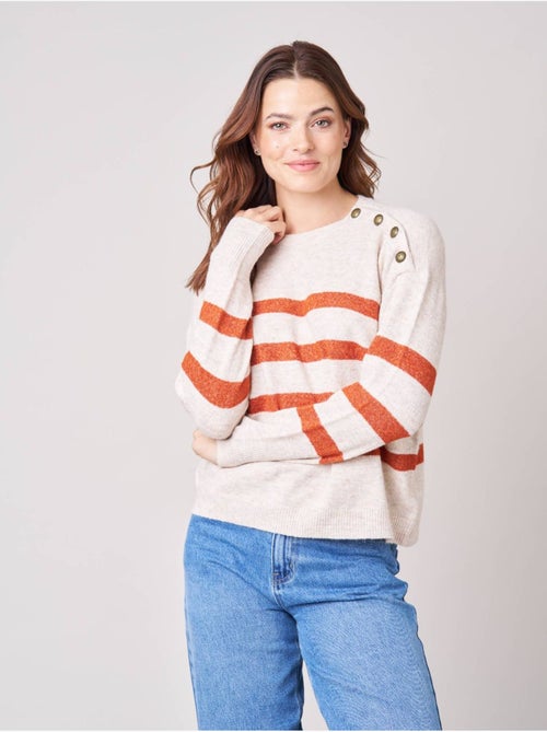 Pull femme rayé 'Deeluxe' - Kiabi Pull femme rayé 'Deeluxe' - Kiabi