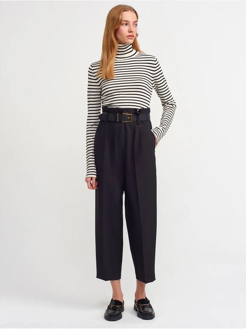 Pull femme rayé en maille côtelée à col roulé dilvin Multicolore - Kiabi