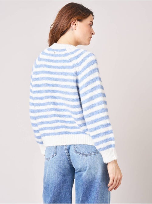 Pull femme rayé en maille douce 'deeluxe' - Kiabi