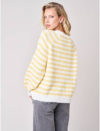 Pull femme rayé en maille douce 'deeluxe'