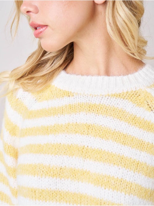 Pull femme rayé en maille douce 'deeluxe' - Kiabi