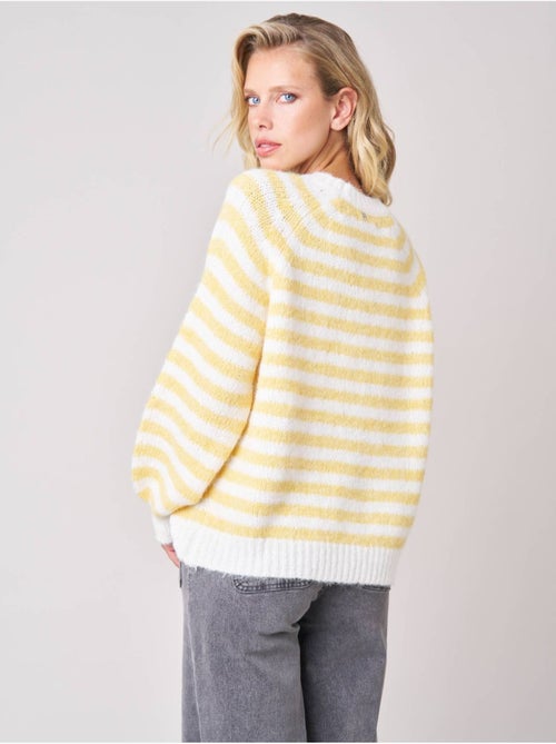Pull femme rayé en maille douce 'deeluxe' - Kiabi