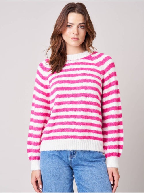Pull femme rayé en maille douce 'Deeluxe' - Kiabi Pull femme rayé en maille douce 'Deeluxe' - Kiabi