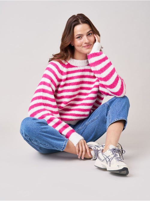 Pull femme rayé en maille douce 'deeluxe' - Kiabi Pull femme rayé en maille douce 'deeluxe' - Kiabi