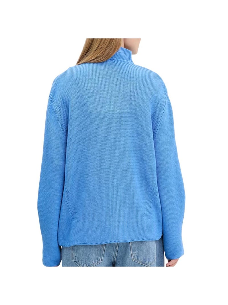 Pull  Femme Tommy Hilfiger Tjw Mockneck Badge S Bleu - Kiabi