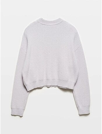 Pull femme uni à col rond dilvin