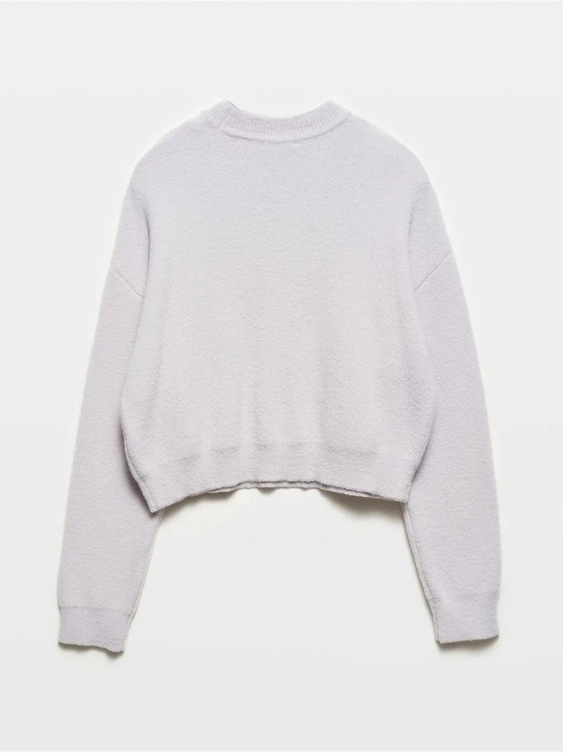 Pull femme uni à col rond dilvin Blanc cassé - Kiabi