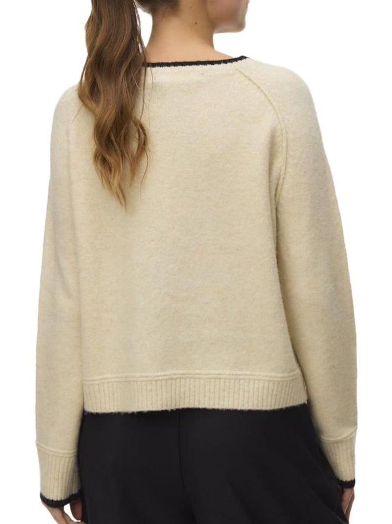 Pull Femme Vero Moda Maquarius Raglan Ecru - Kiabi
