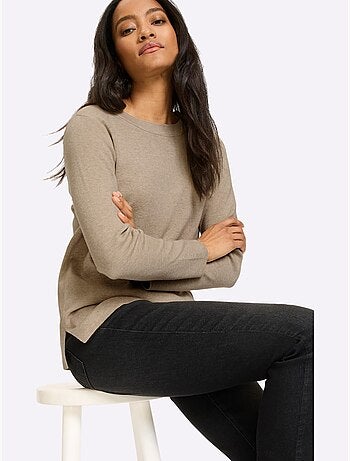 Pull fentes tendance à l'ourlet - taille standard - helline