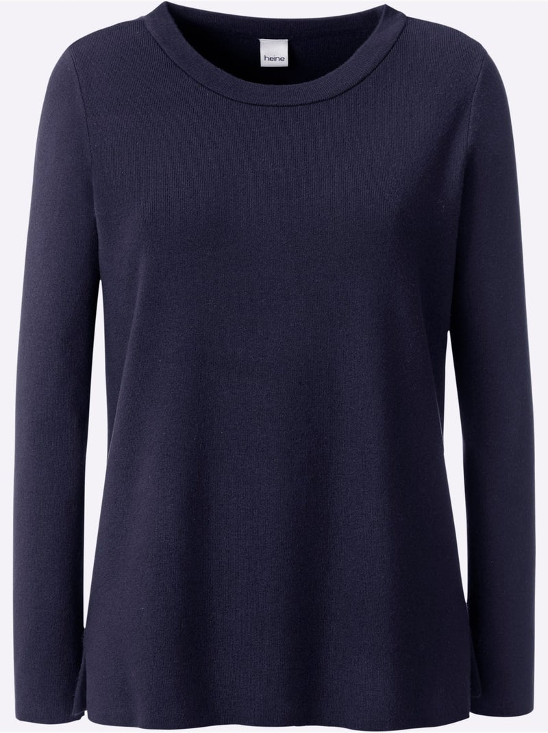 Pull Fentes Tendance à L'ourlet - Taille Standard - Helline Bleu marine - Kiabi