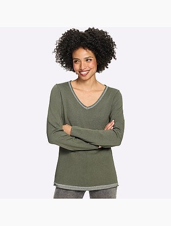 Pull fil argenté brillant couleur argenté - taille standard - helline