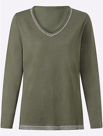 Pull fil argenté brillant couleur argenté - taille standard - helline