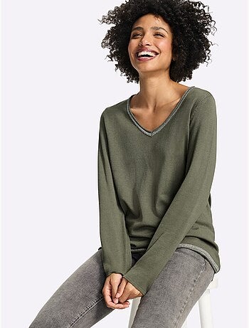 Pull fil argenté brillant couleur argenté - taille standard - helline