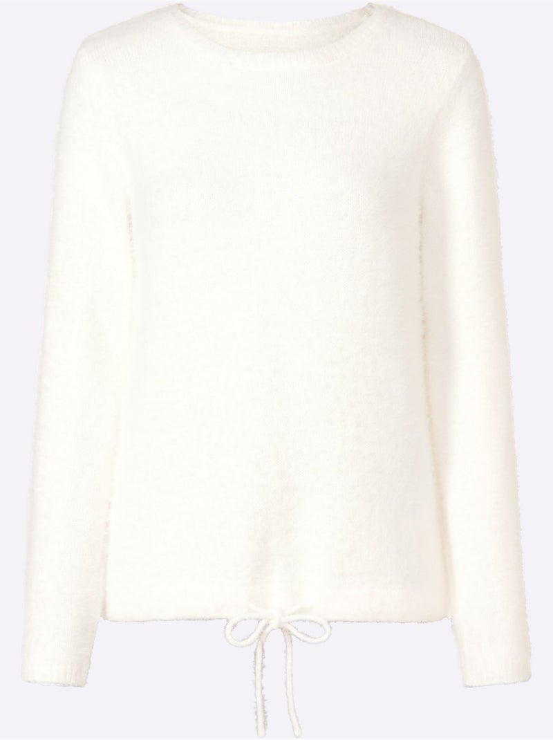 Pull Fil Moelleux à Poils Longs - Taille Standard - Witt Ecru - Kiabi