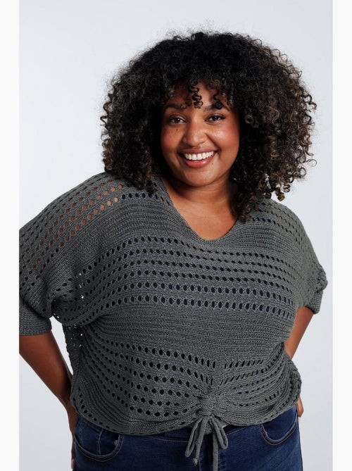 Pull filet rayé en viscose PAPRIKA - Kiabi