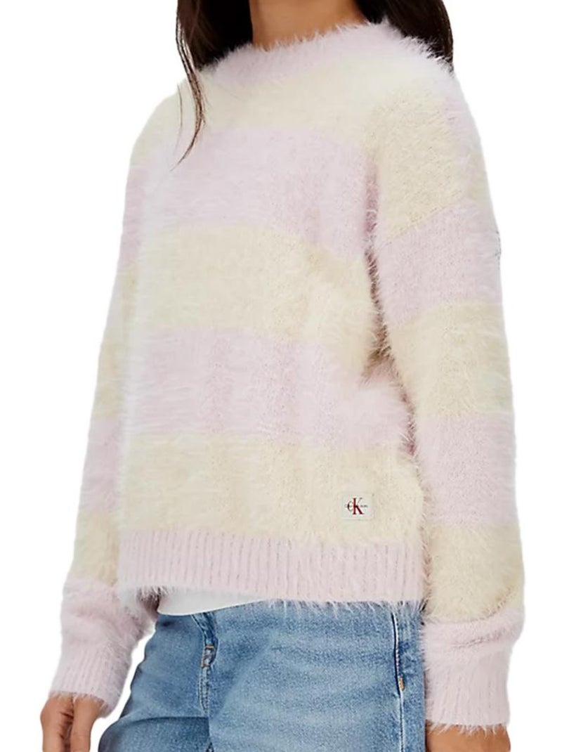 Pull Fille Calvin Klein Jeans Rose - Kiabi