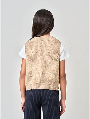 Pull fille en maille, sans manches 'deeluxe'