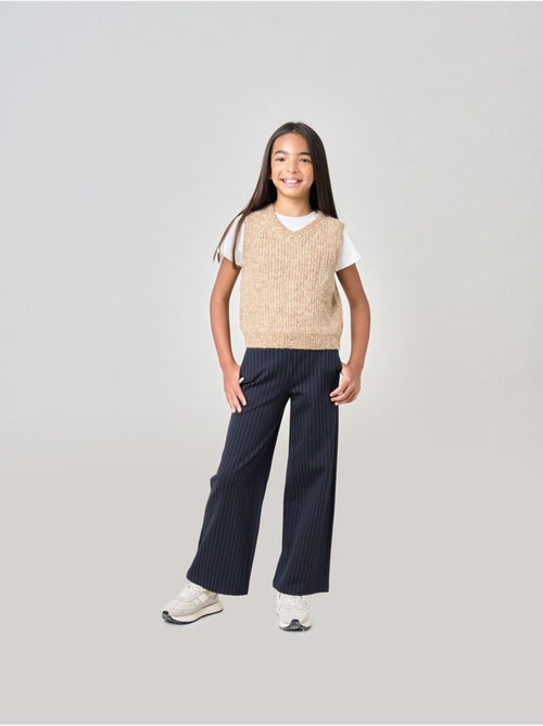 Pull fille en maille, sans manches 'deeluxe' - Kiabi Pull fille en maille, sans manches 'deeluxe' - Kiabi