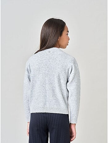 Pull fille maille douce motif ourson 'Deeluxe'