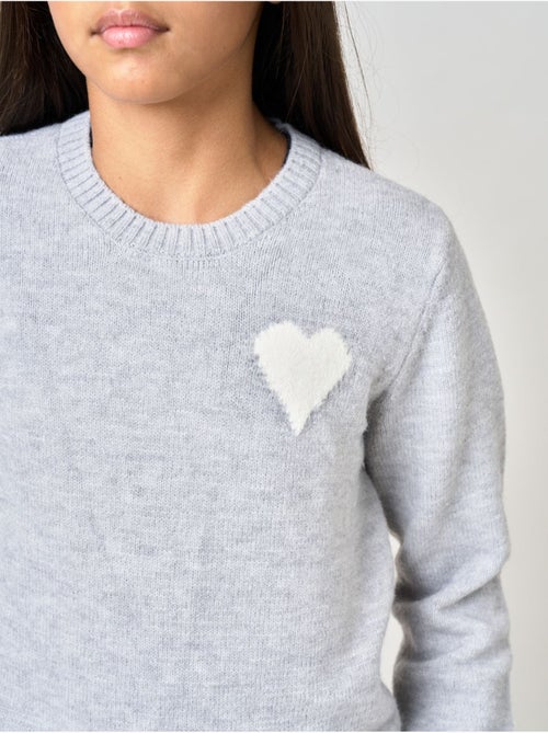 Pull fille motif cœur 'deeluxe' - Kiabi Pull fille motif cœur 'deeluxe' - Kiabi