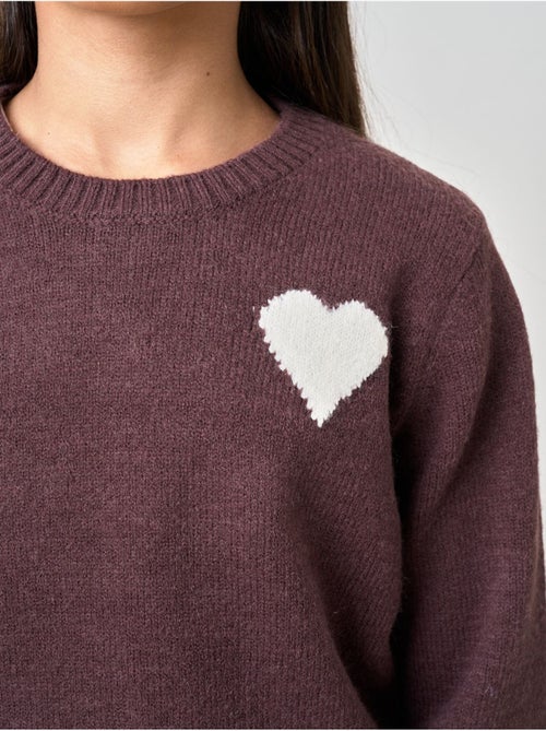 Pull fille motif cœur 'deeluxe' - Kiabi Pull fille motif cœur 'deeluxe' - Kiabi