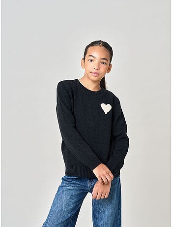 Pull fille motif cœur 'deeluxe'
