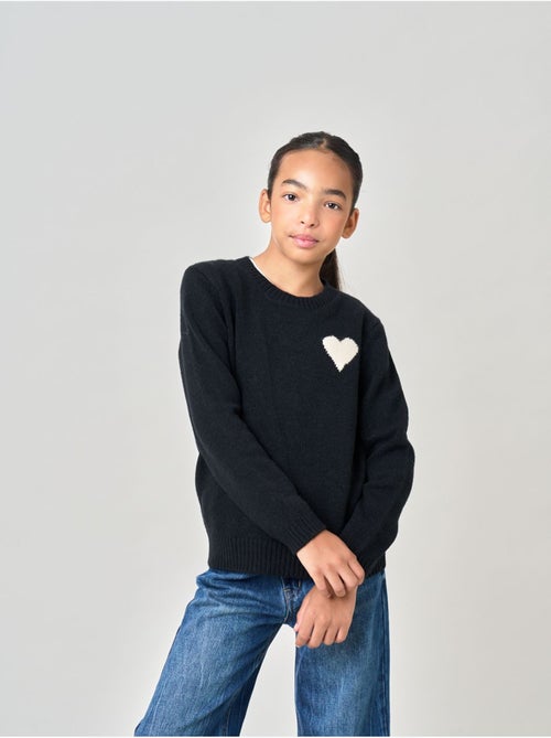 Pull fille motif cœur 'deeluxe' - Kiabi Pull fille motif cœur 'deeluxe' - Kiabi