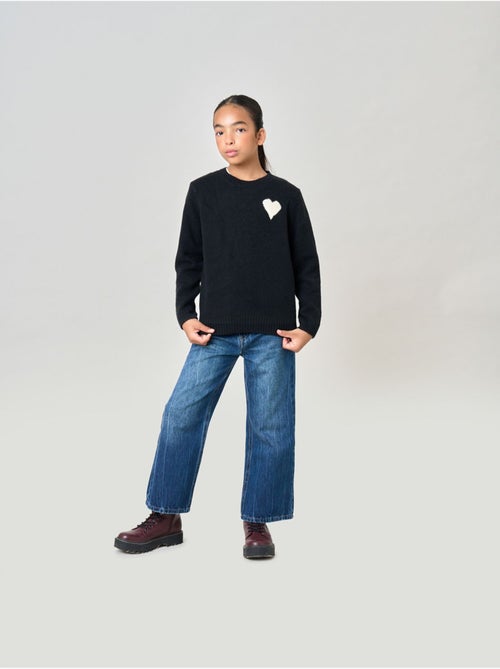 Pull fille motif cœur 'deeluxe' - Kiabi Pull fille motif cœur 'deeluxe' - Kiabi