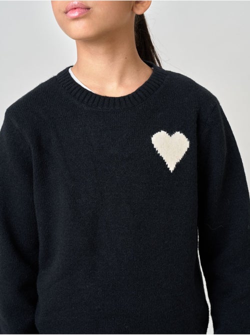 Pull fille motif cœur 'deeluxe' - Kiabi Pull fille motif cœur 'deeluxe' - Kiabi