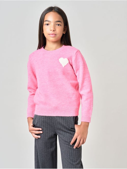 Pull fille motif cœur 'deeluxe' - Kiabi Pull fille motif cœur 'deeluxe' - Kiabi