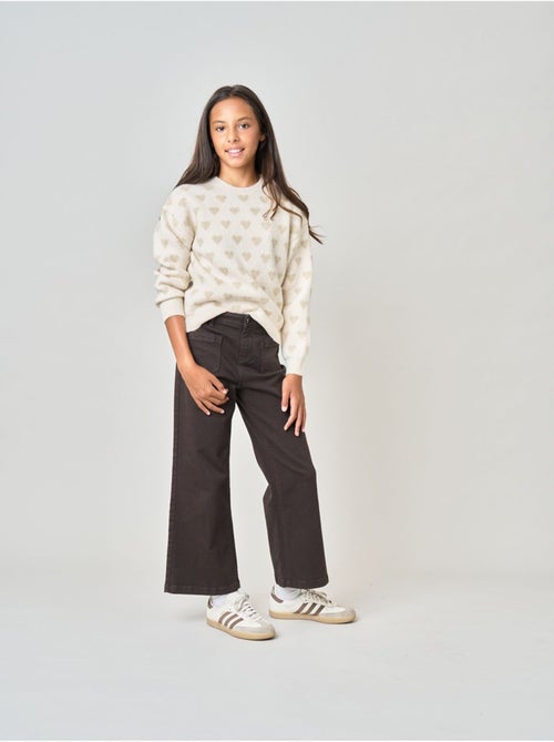 Pull fille motif cœurs en maille douce 'deeluxe' - Kiabi Pull fille motif cœurs en maille douce 'deeluxe' - Kiabi